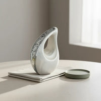 White Serenity Teardrop Urn Keepsake