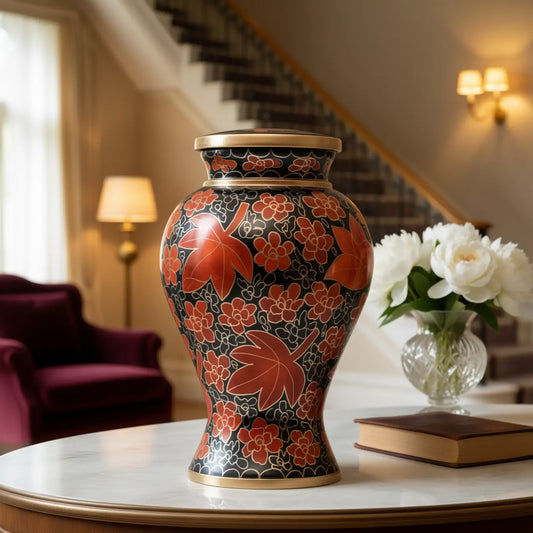 Autumn Ember Cloisonné Urn
