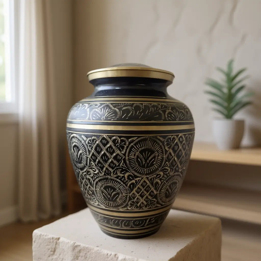 Midnight Grace Brass Urn