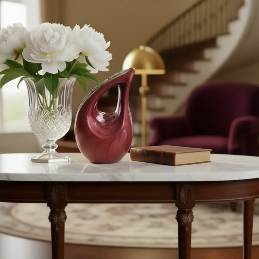 Crimson Embrace Teardrop Keepsake Urn