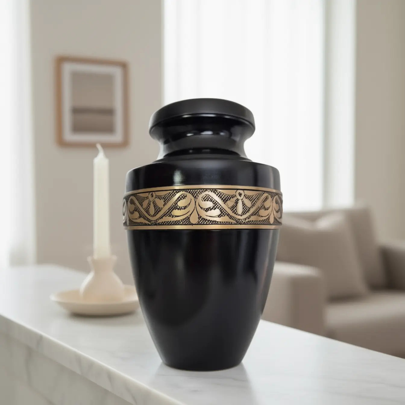 Obsidian Grace Aluminium Cremation Urn