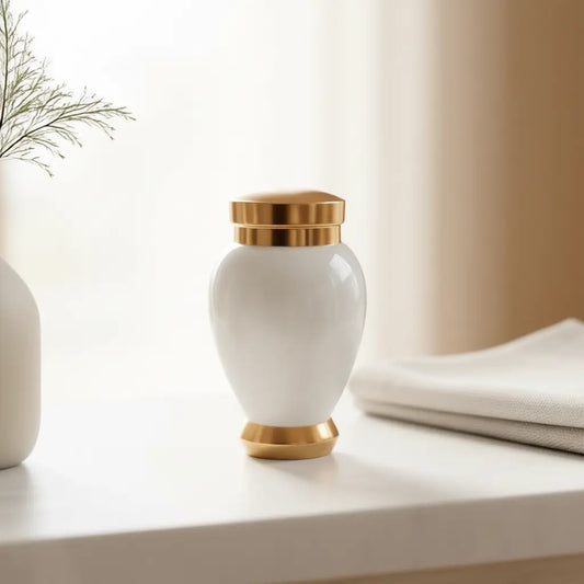 Rose Embrace White Keepsake Urn