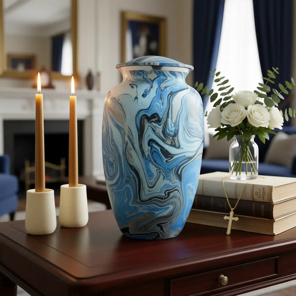 Abstract Blue Urn