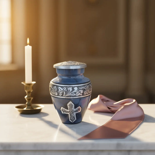 Heavenly Grace Blue Keepsake Urn