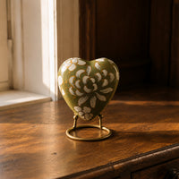 Golden Meadow Heart Cloisonné Keepsake Urn