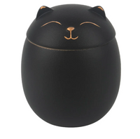 Black Ceramic Cat Urn