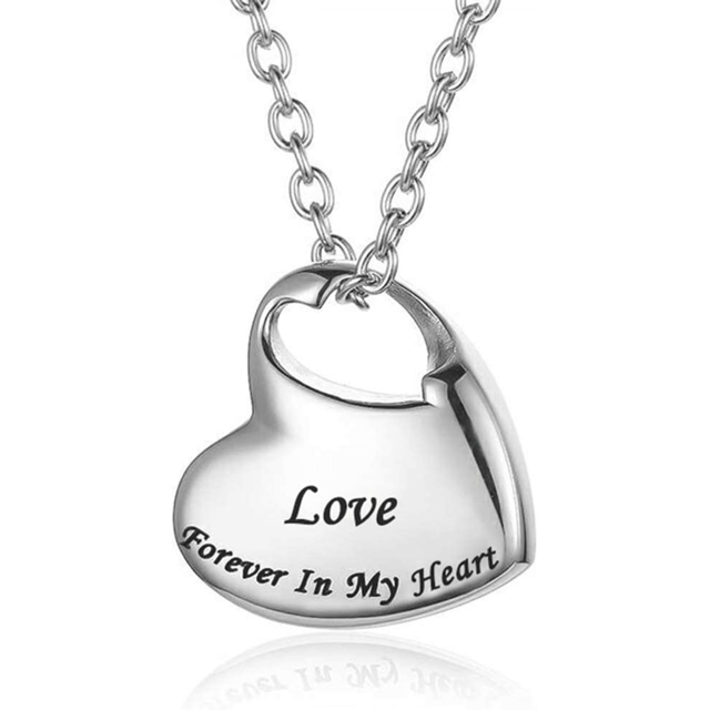 Evermore Heart Ash Necklace Stainless Steel