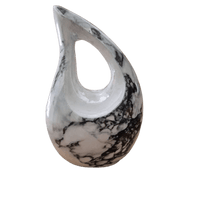 White Marble Teardrop Keepsake Urn